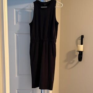 Athleta Black/Charcoal Gray Midi Dress